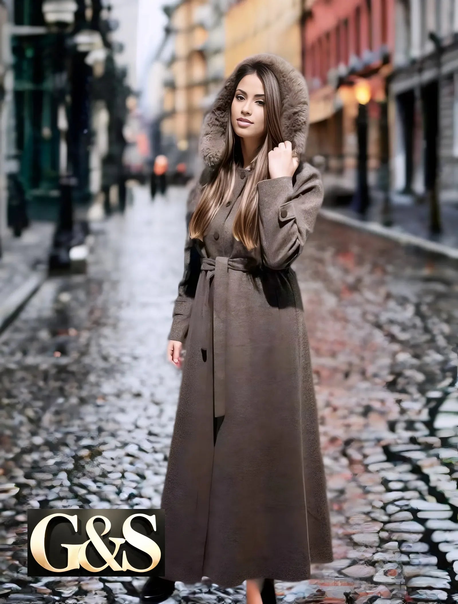 Model 1017 Women Long Coat - Detail 2 | Sami's Jackets