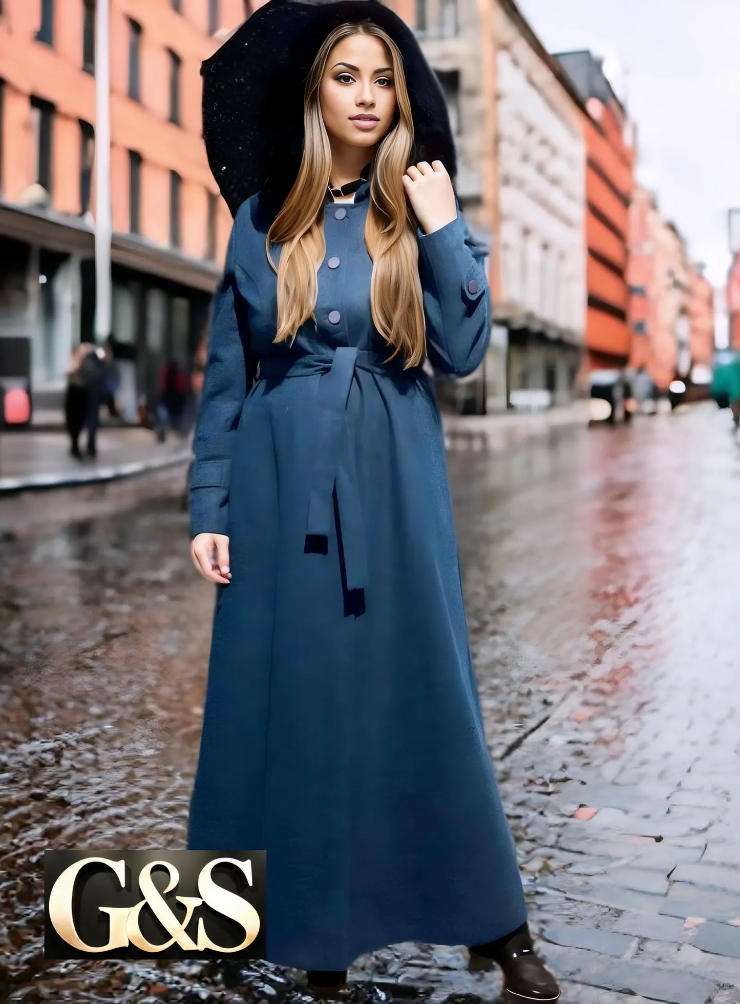 Model 1017 Women Long Coat - Detail 3 | Sami's Jackets