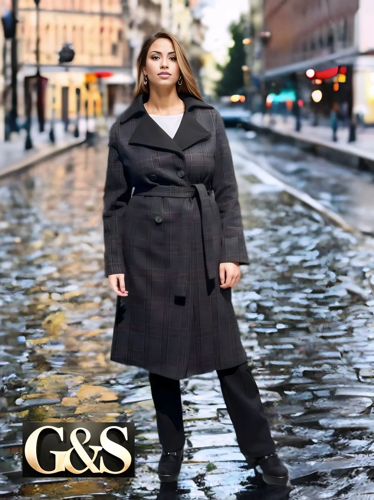Model 1014 Women Long Coat - Detail 2 | Sami's Jackets