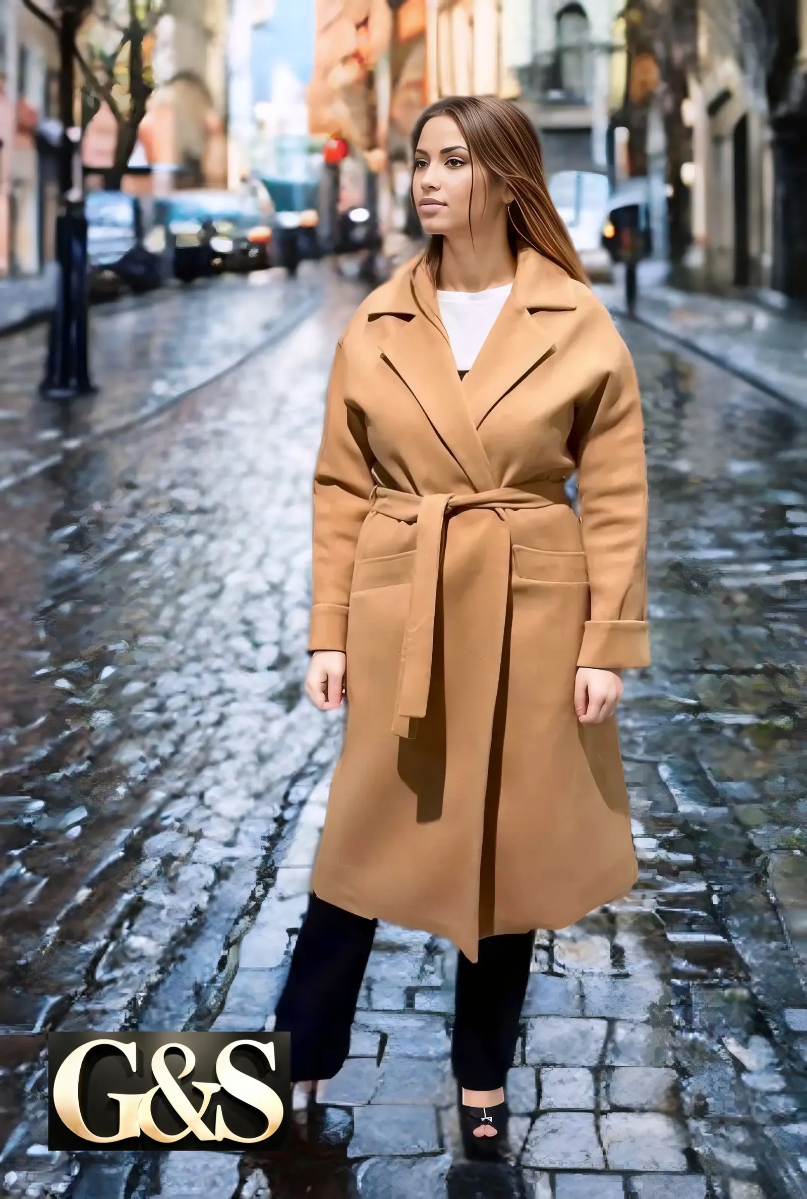 Model 1018 Women Long Jackets - Side | Sami's Jackets