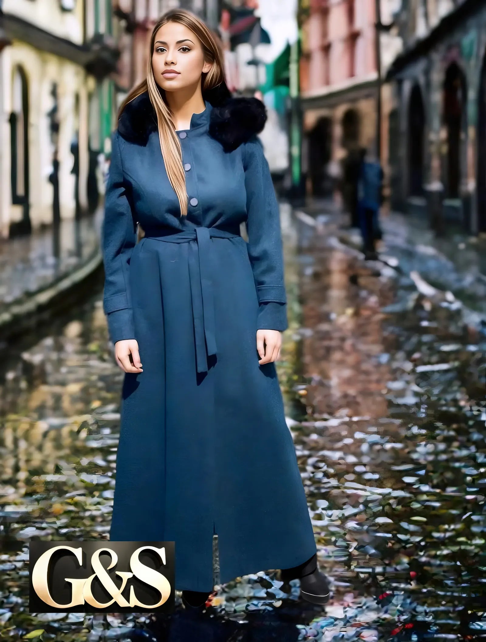 Model 1017 Women Long Coat - Detail 1 | Sami's Jackets