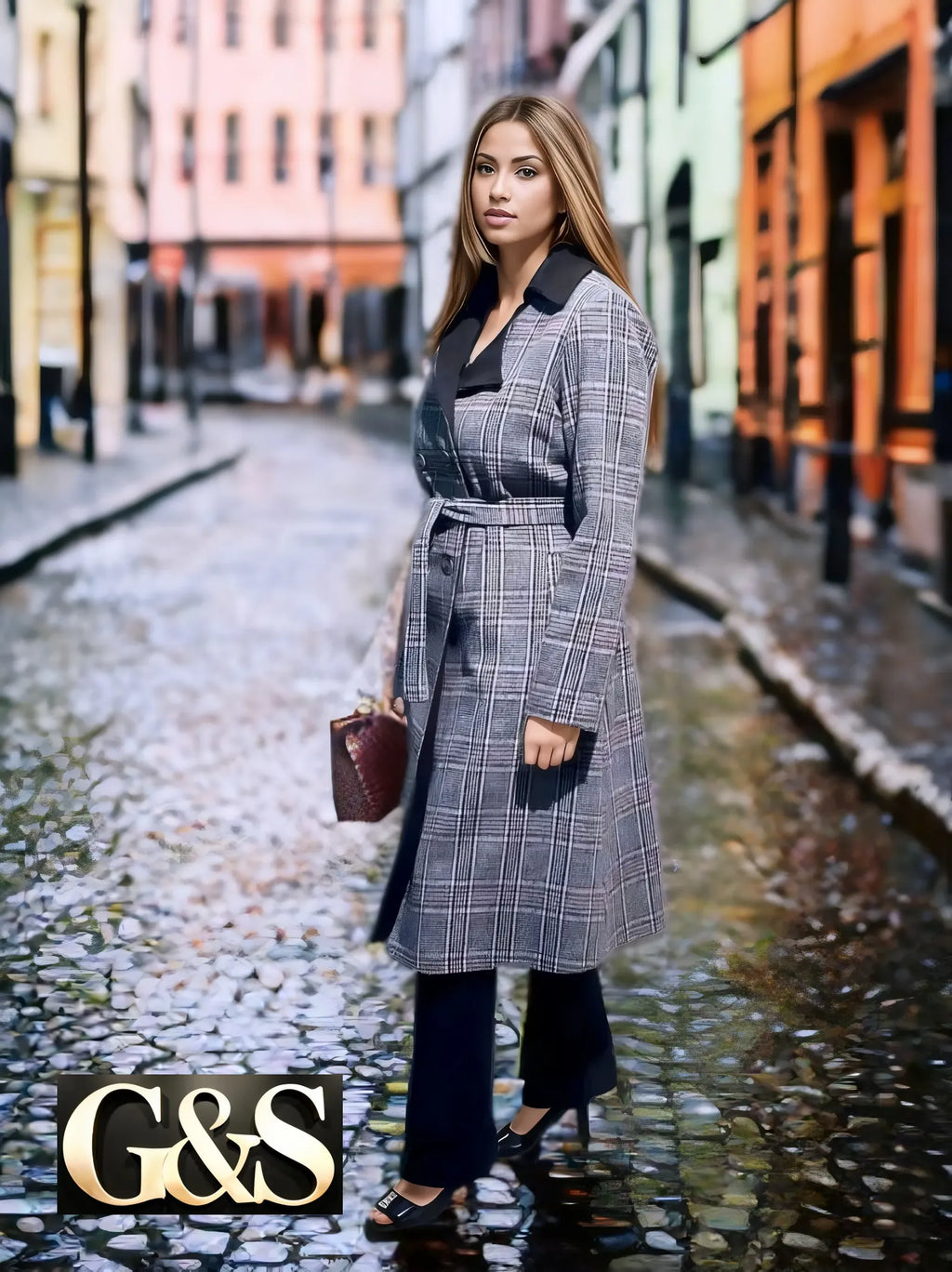 Model 1014 Women Long Coat - Detail 1 | Sami's Jackets