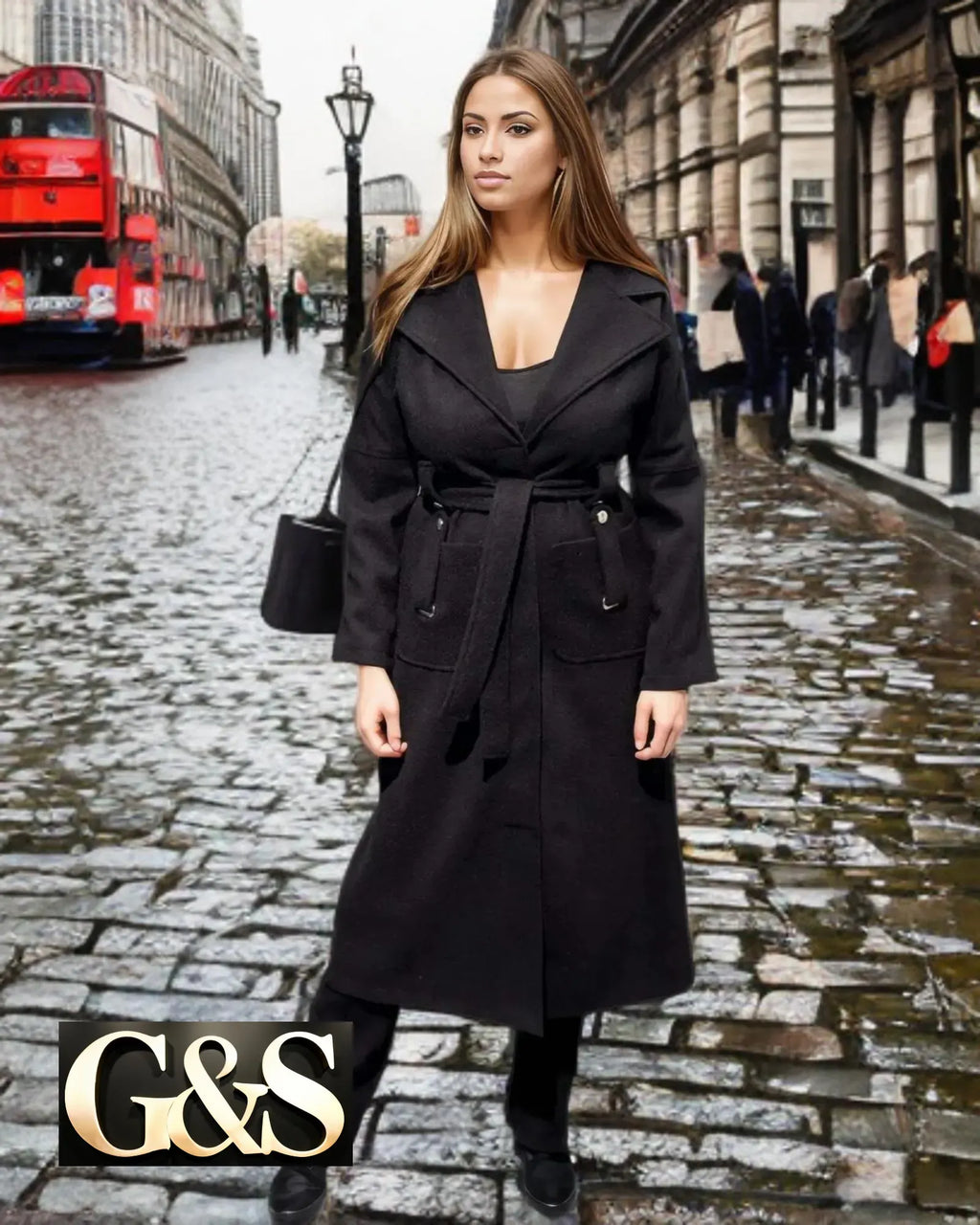 Model 1034 Women’s Coat Made From 100% Polyester - Back | Sami's Jackets