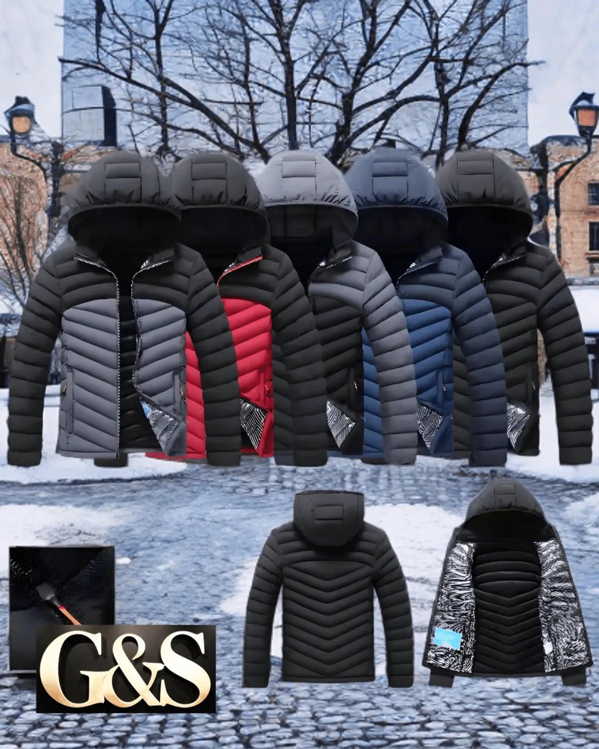 XL 89522 Men’s Puffer Jacket Warm Stylish Winter Wear - G&S
