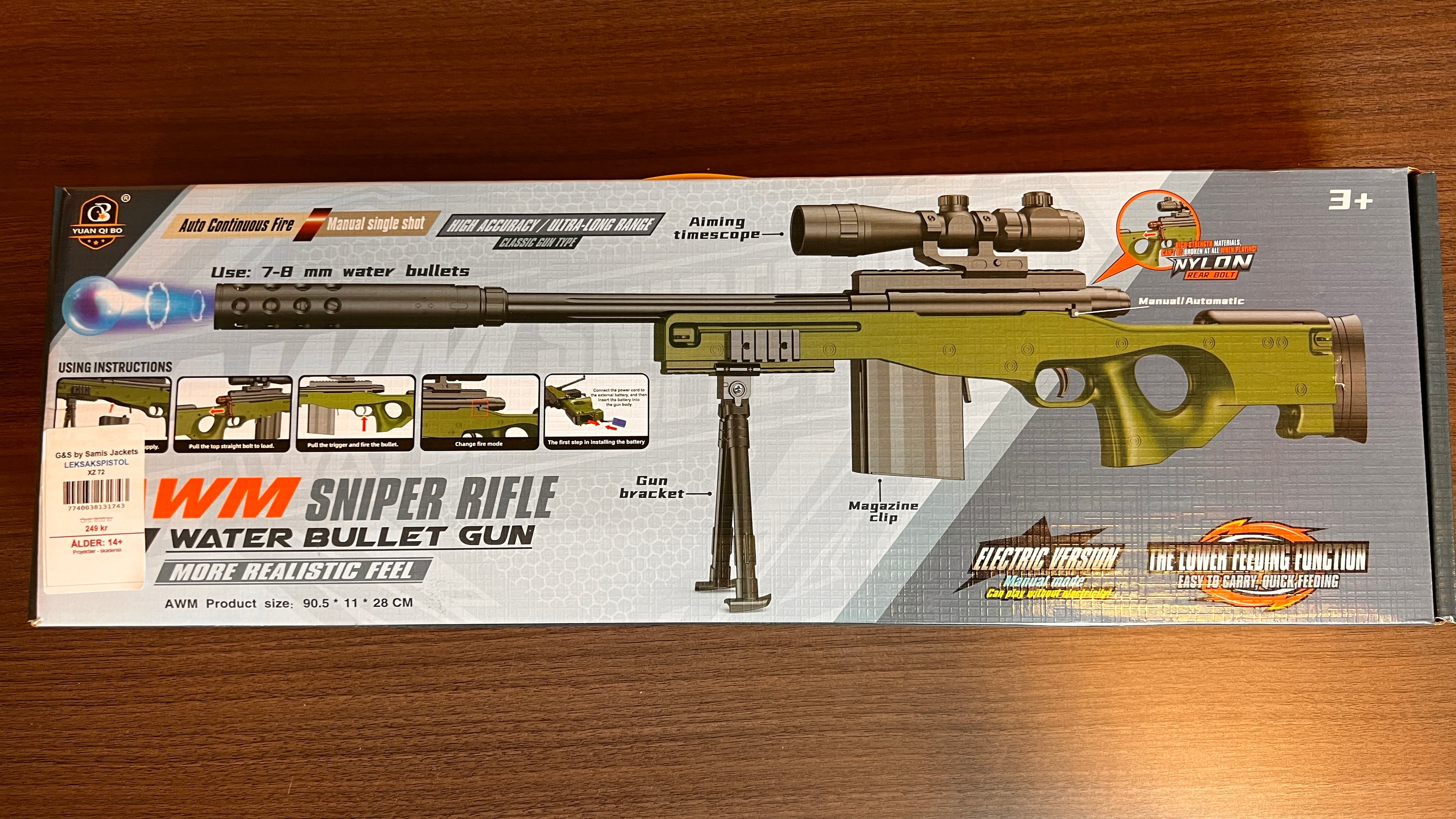 Leksaksgevär AWM Sniper Rifle Water Bullet Gun (XZ 72)