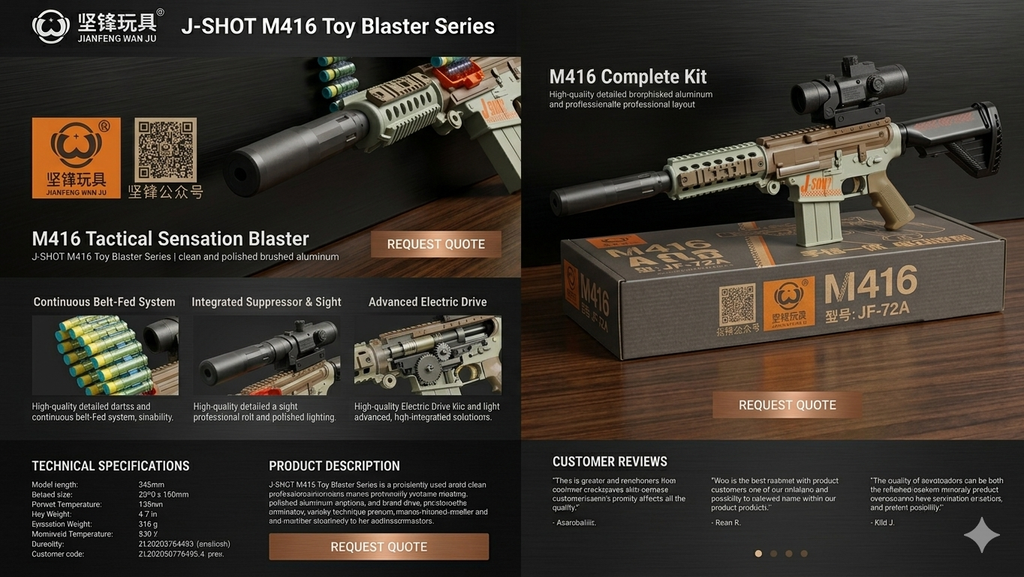 Leksaksgevär J-Shot M416 Foam Dart Gun (JF-72A)
