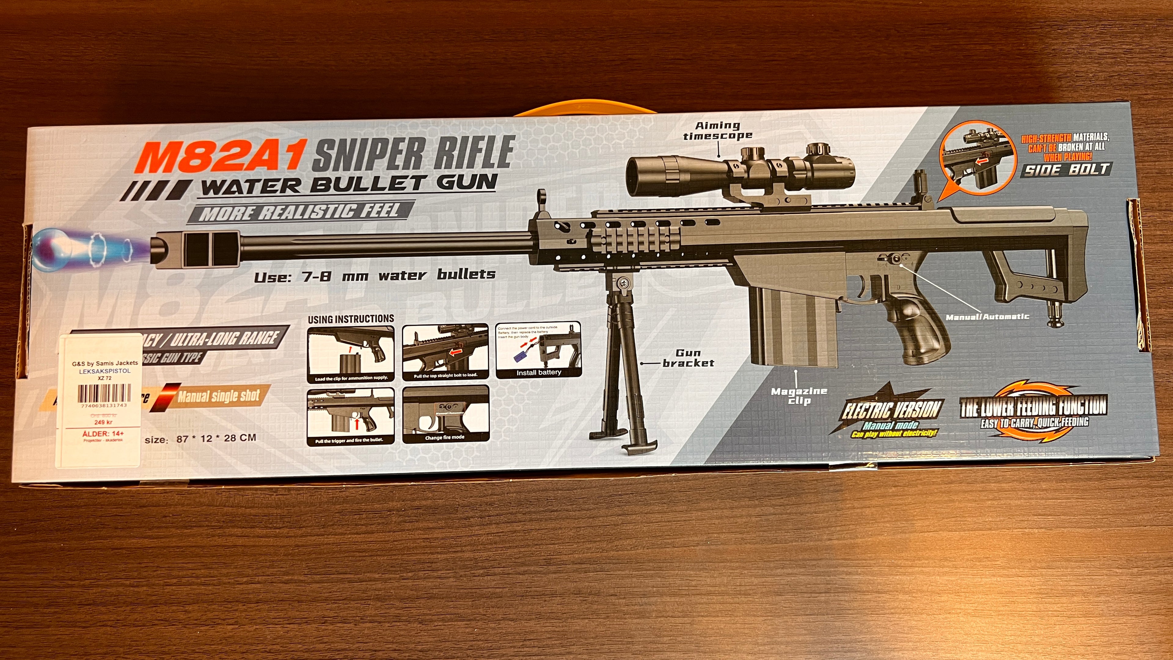 Leksaksgevär M821A1 Sniper Rifle Water Bullet Gun (XZ 72)