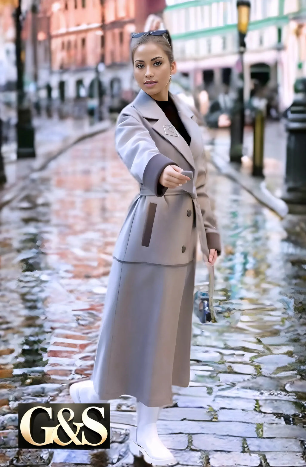 Model 1038 Women Long Coat - Detail 9 | Sami's Jackets