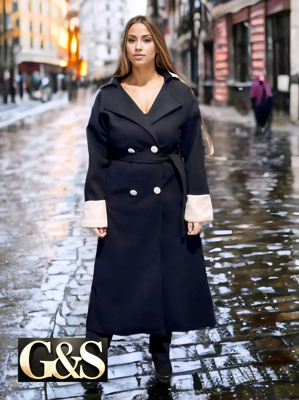 Model 1035 Women Long Coat Made of Polyester 100% - Detail 1 | Sami's Jackets