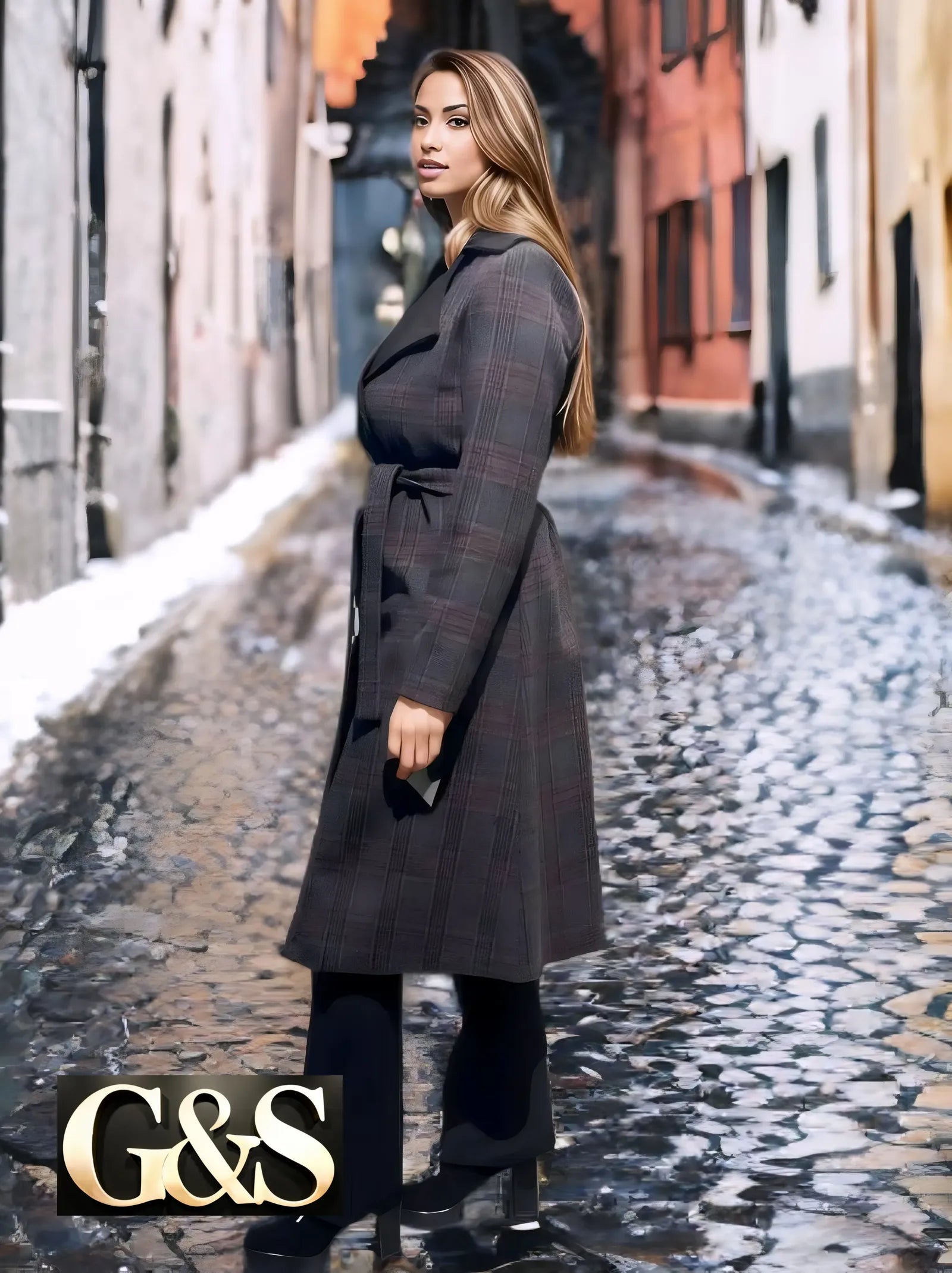 Model 1014 Women Long Coat - Detail 3 | Sami's Jackets