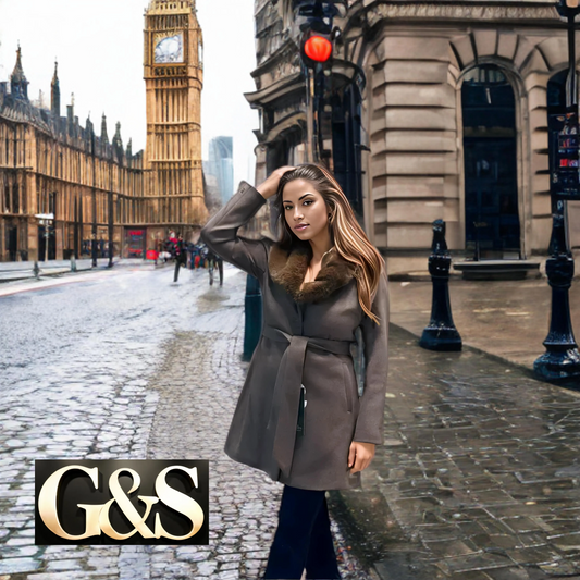 Model 1001 Women Long Jackets Made of Polyester 65% and Wool 35%